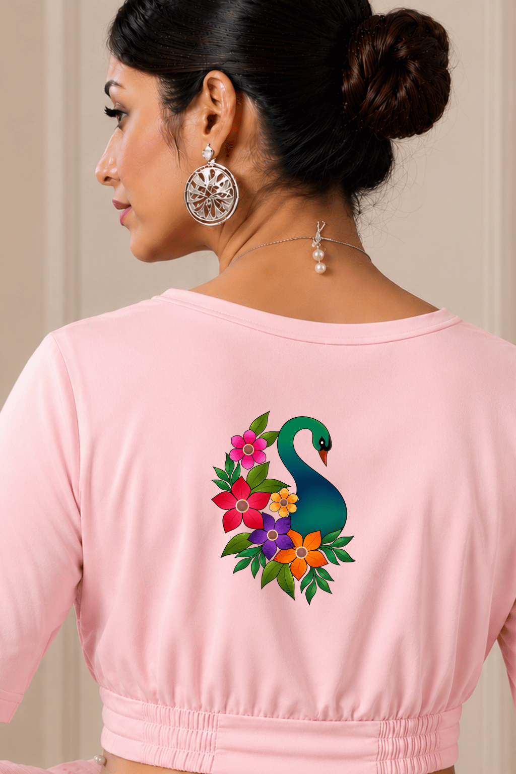 Floral Peacock Bloom Printed Blouse