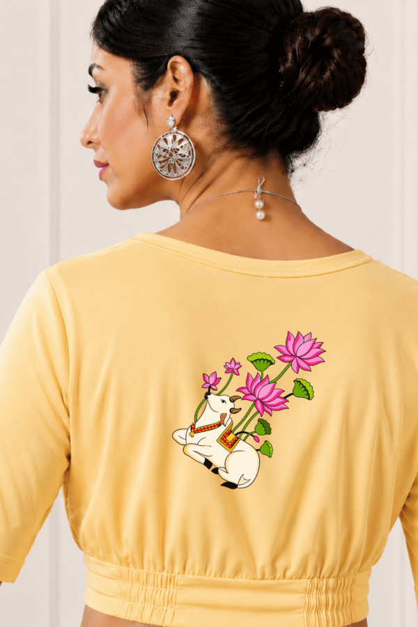 Pichwai Cow Lotus Printed Blouse