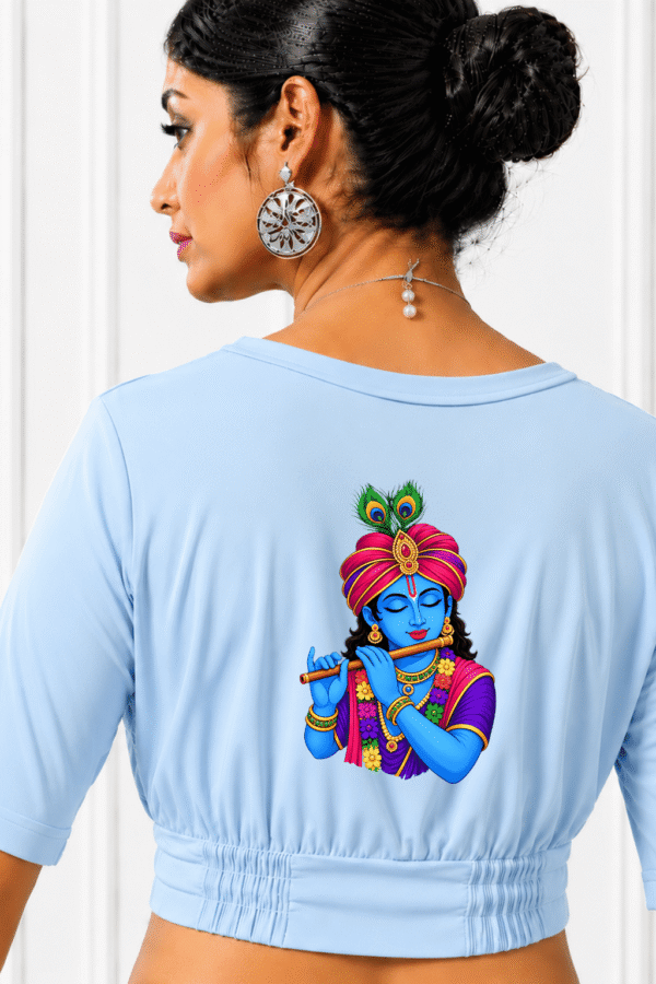 Krishna Flute Back Printed Blouse