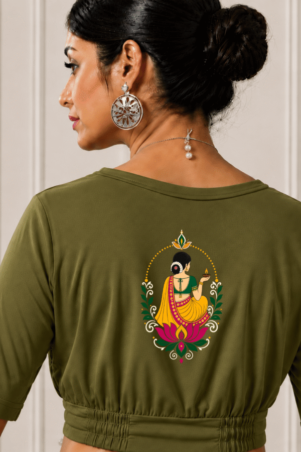 Divine Woman with Diya Printed Blouse