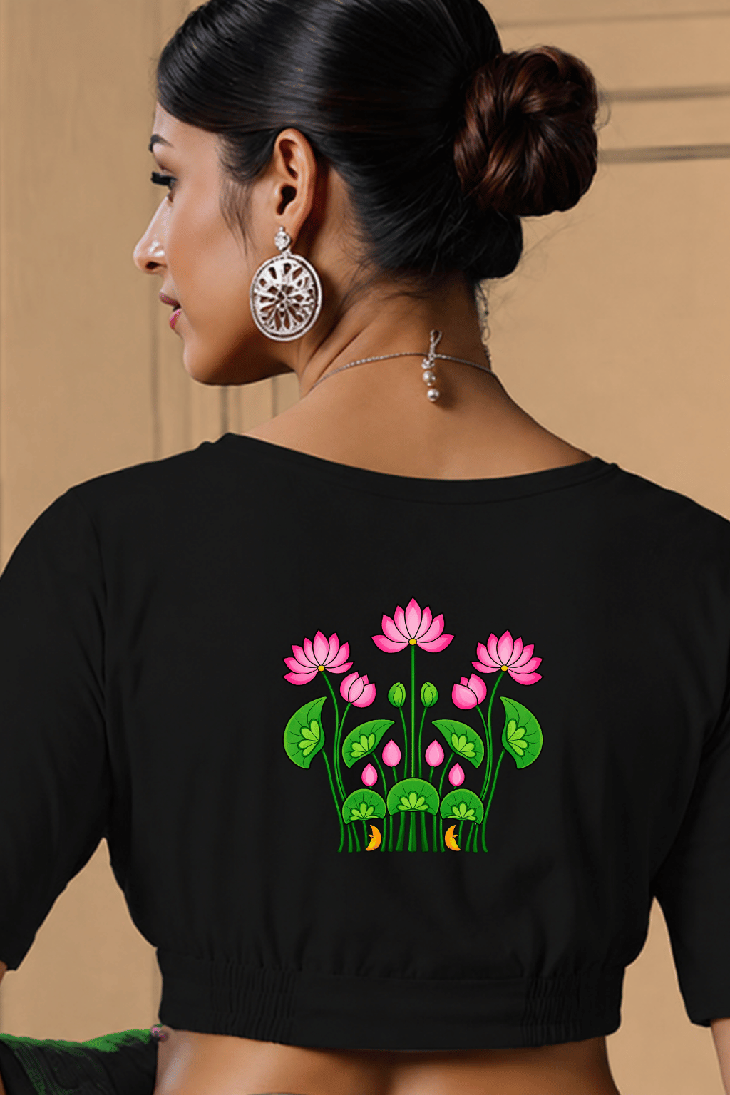 Gulabi Kamal Phool Printed Blouse