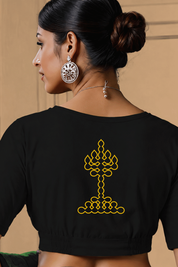 Golden Kolam Vine Printed Blouse