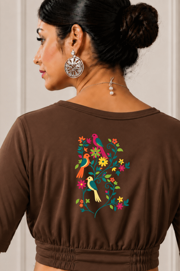 Rang Biranga Chidiya Phool Bel Printed Blouse