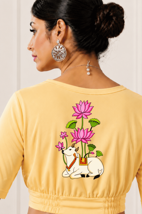 Pichwai Cow Lotus Printed Blouse