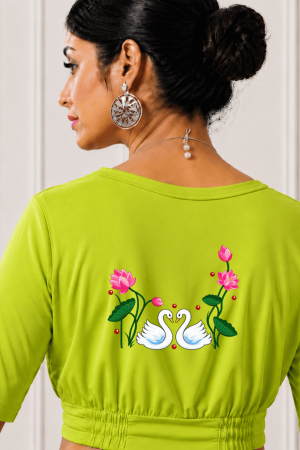 Swan Couple Lotus Printed Blouse