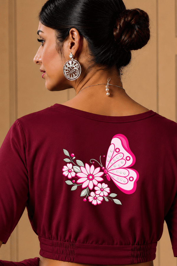 Butterfly Floral Printed Blouse