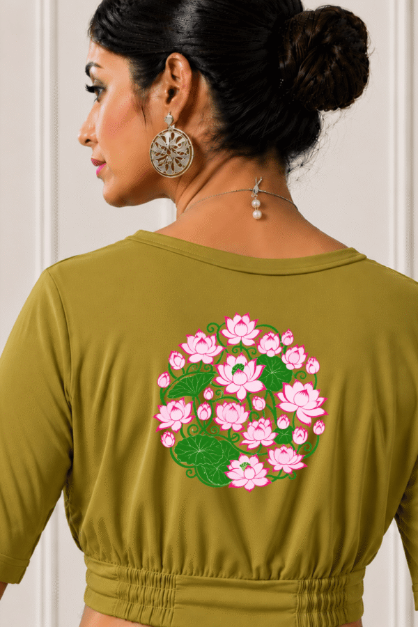 Lotus Circle Bouquet Printed Blouse
