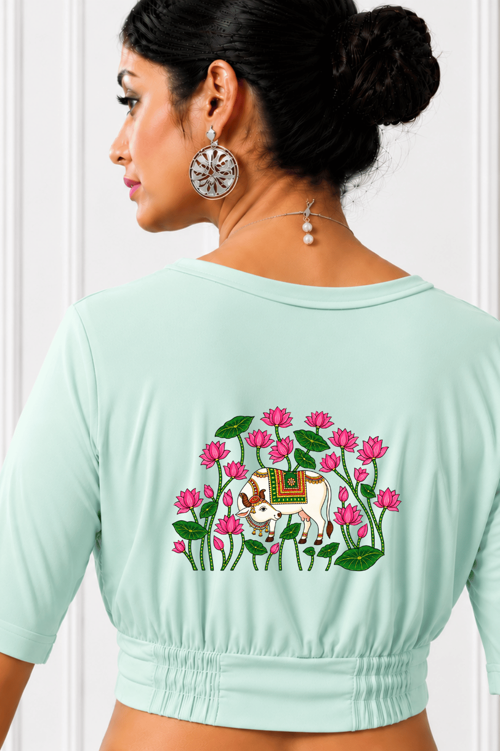 Pichwai Kamal Gau Printed Blouse
