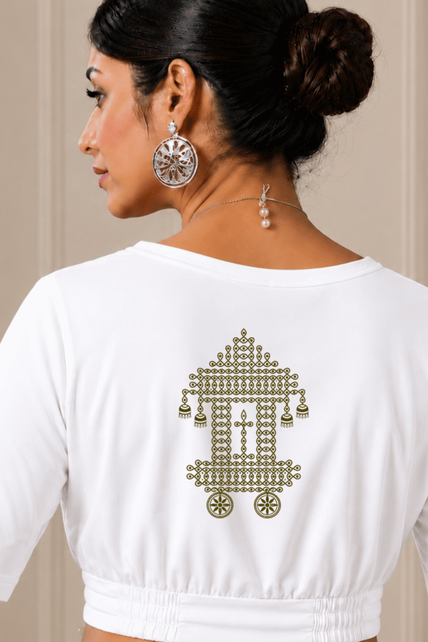 Temple Chariot Beaded Printed Blouse