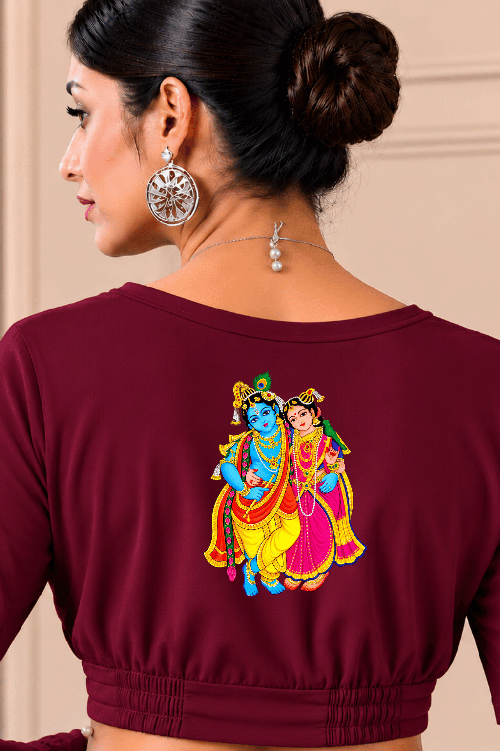 Rose Radha Krishna Joda Printed Blouse
